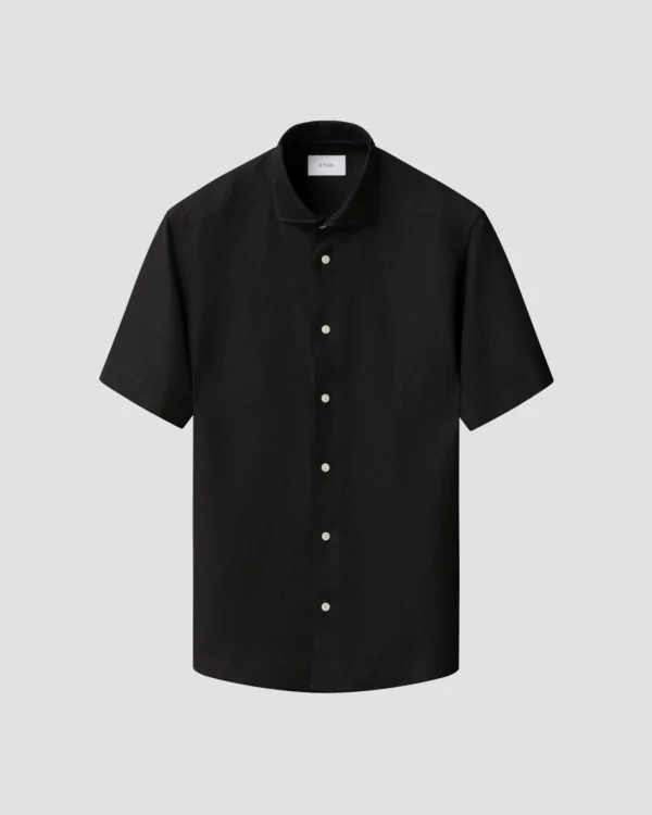 black solid short sleeve linen shirt 2025 05 05T130549941Z.webp