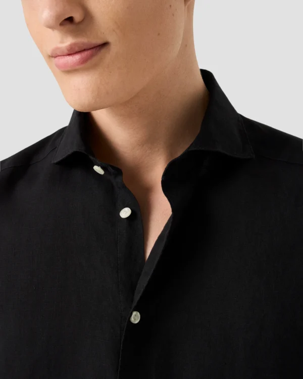 black solid short sleeve linen shirt 2025 05 23T123550507Z.webp